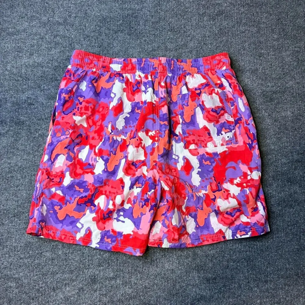 CSG Swim Trunks Men’s Large Red Purple Camo Mesh Lined Drawstring NWT